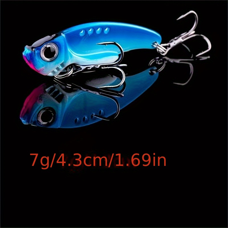 Metal Vib Fishing Lures Blade Hard Bait Two Treble Hooks - Temu