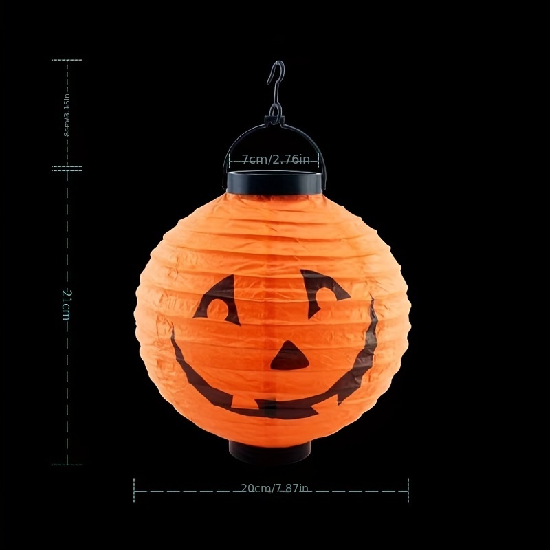 Halloween Battery Operated Lantern, Haunted House Decoration, Pumpkin Field  Layout Paper Lantern