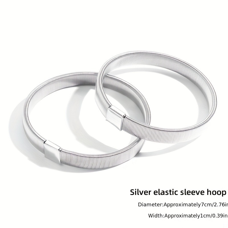 E-shop 2 Stück Metall Elastisches Armband Hemd Ärmelhalter Hemd Anzug Ärmel Verkürzt Fixierte Schnalle Gerollte Ärmel Rutschfestes Band Verzerrungs