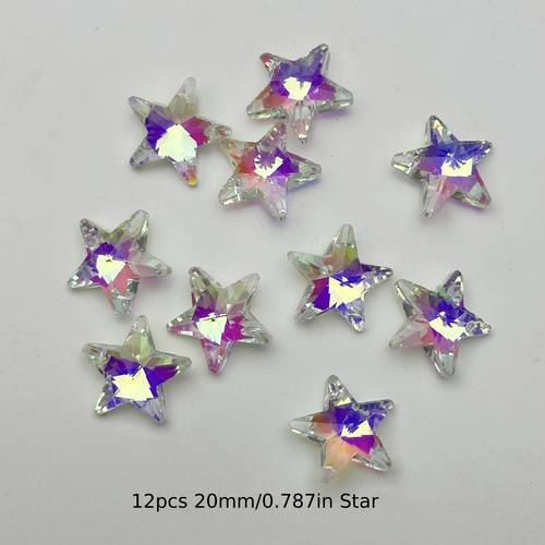 6pcs 8pcs 10pcs 12pcs 20mm 26mm mix transparent ab star moon glass pendant diy beaded beaded pendant lamp parts garland curtain streamer shiny sunshade wedding hanging decoration
