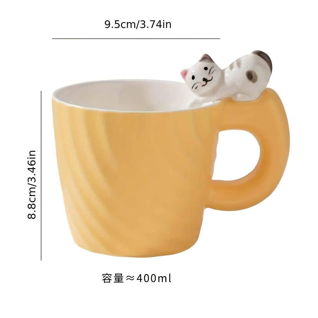 Funny Kitten Coffee Mug Ceramic Coffee Cups Cute Kawaii Cat - Temu