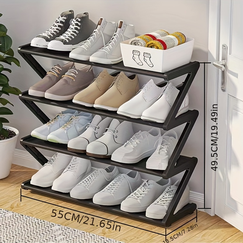 

Multi-tier Plastic Shoe Rack, Free Standing Floor Shoe Organizer For Home, Dorm, Various Room Types, Easy Assembly, Space-saving Storage Rack For Shoes And Accessories.