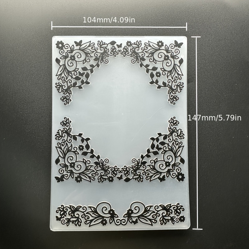 Lace Border Pattern Embossing Template, Plastic 3d Texture Printing Mold, Suitable For Handmade Card Greeting Card Making, Scrapbooking Crafts