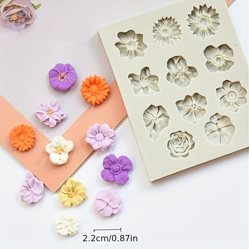 

Silicone Flower Fondant Molds Mini Sunflower Rose Baking Molds, Small Floral Cake Decoration Tools For , Gum Paste, Polymer Clay Crafting