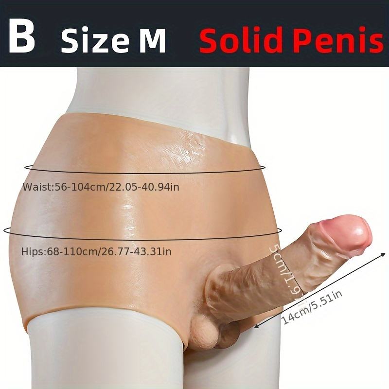 1pc Men's And Women's Piercing Pants, Silicone Integrated Piercing Pants, Hollow Solid Simulation Dildo, Fake Penis Panties, Men's And Women's Joint Pulling Pants, Chunky Simulation Dildo