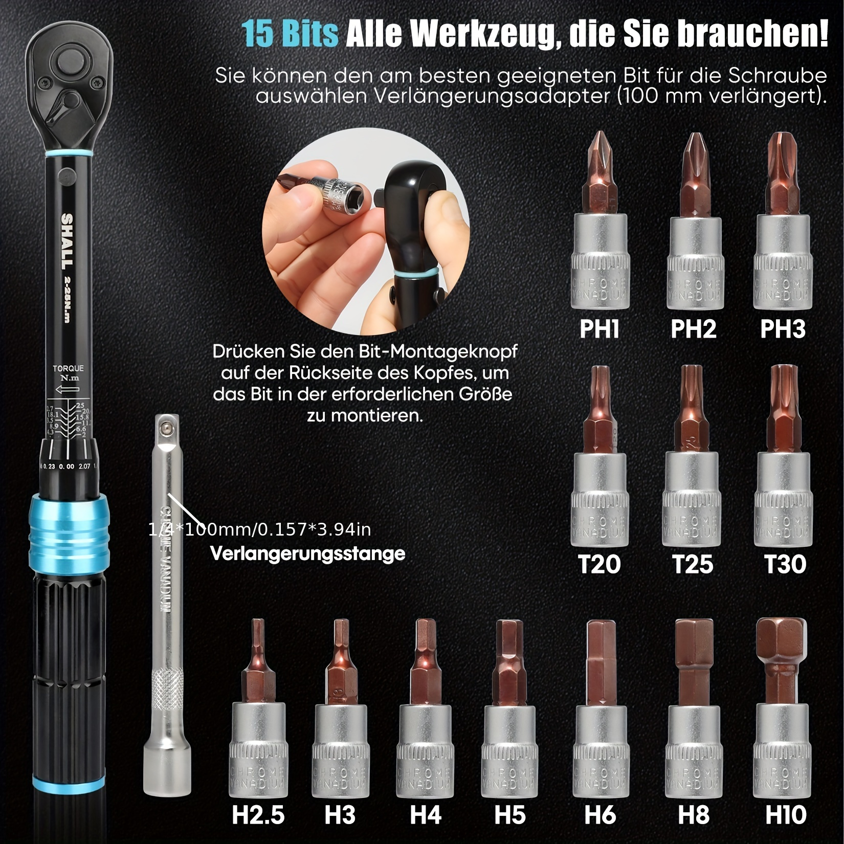 drive torque wrench set 20~ range durable alloy - Temu Canada