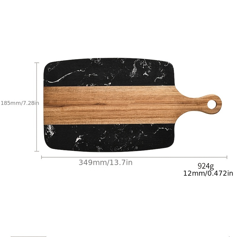 Acacia Wood And Marble Cheese Cutting Board With Handle - Temu