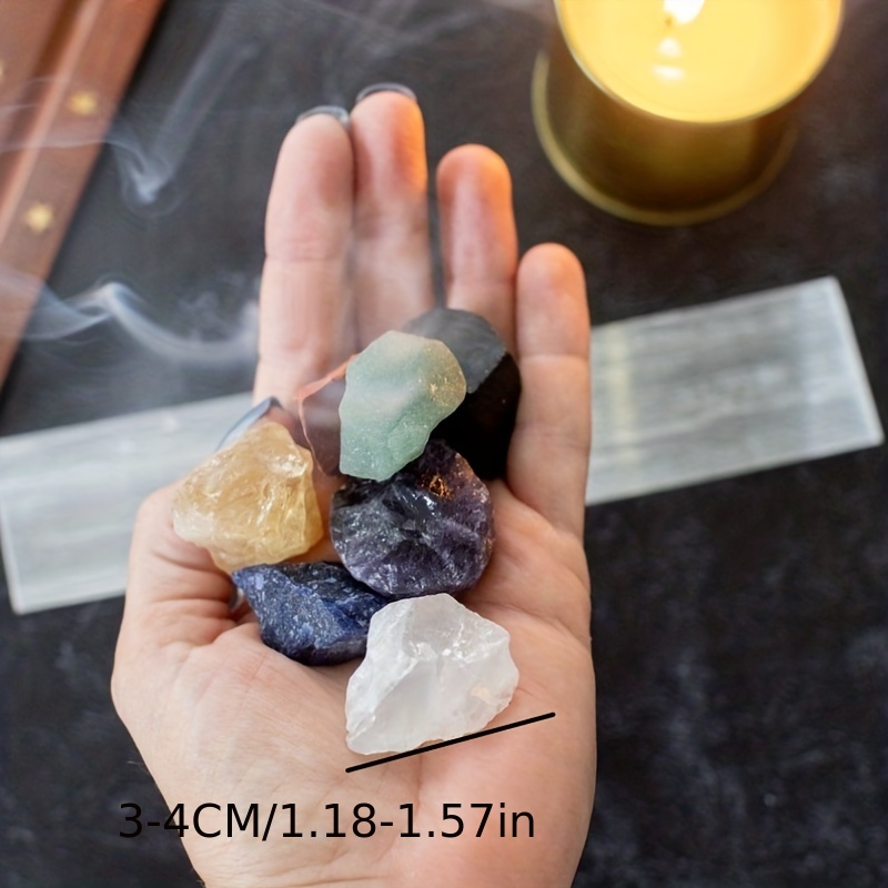 7 Set Cristalli Grezzi Chakra + Piastra Ricarica Selenite - Temu Italy