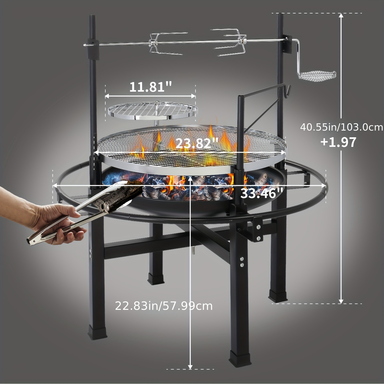 1pc barbecue grill 85 85 108cm round bbq pit with grills