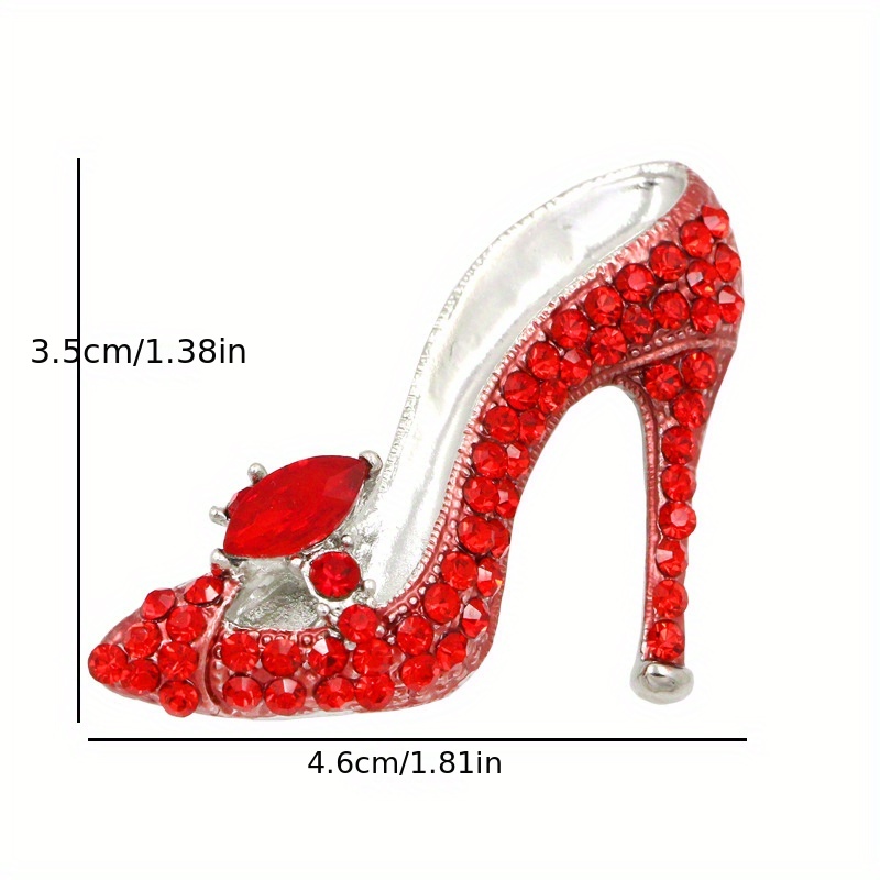 sparkling   high heel brooch pin elegant lapel pin for shirts suits cardigans scarves and shawls perfect accessory for parties and banquets great gift for women details 3