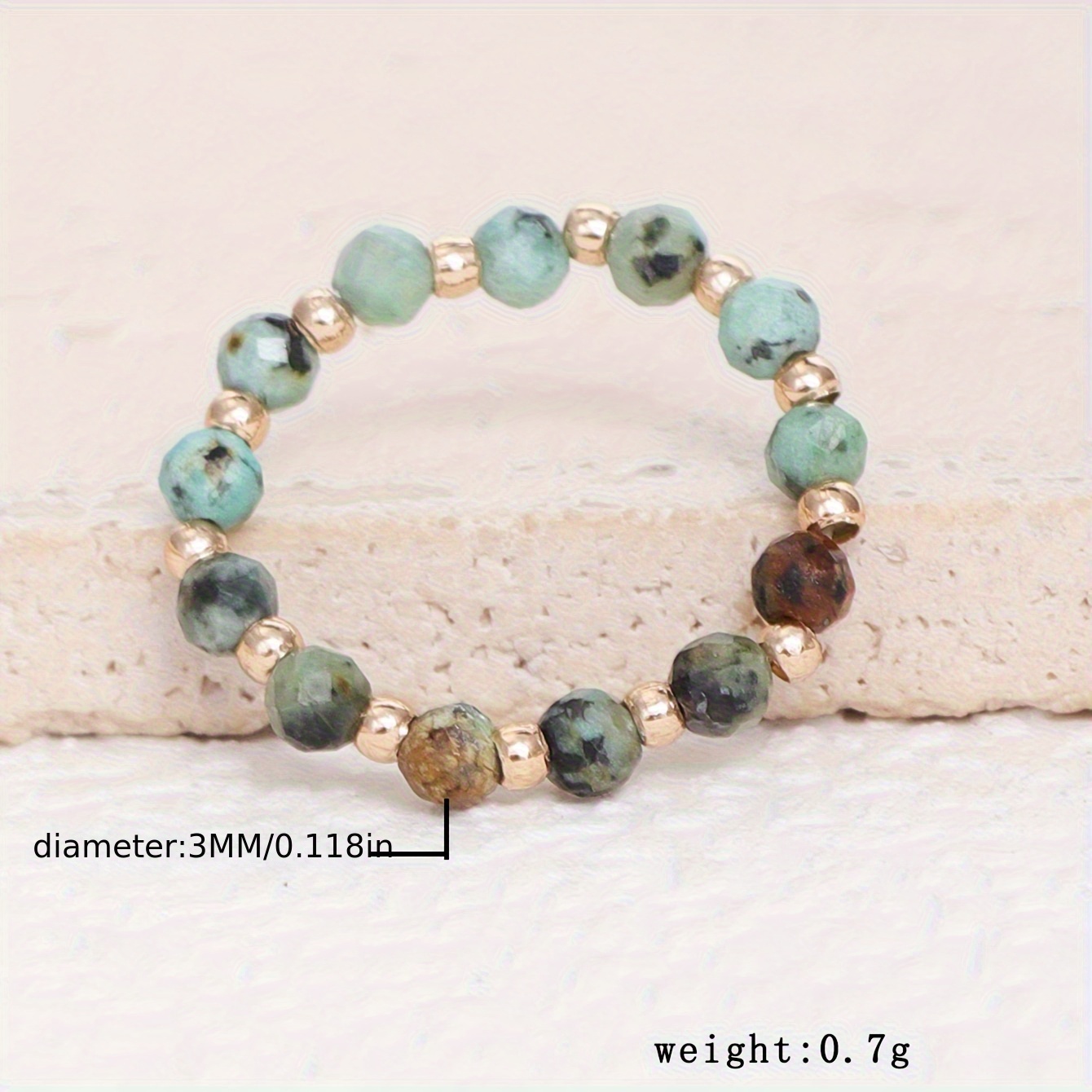 Women's Stretch Ring with Natural Stone - All Season Wear