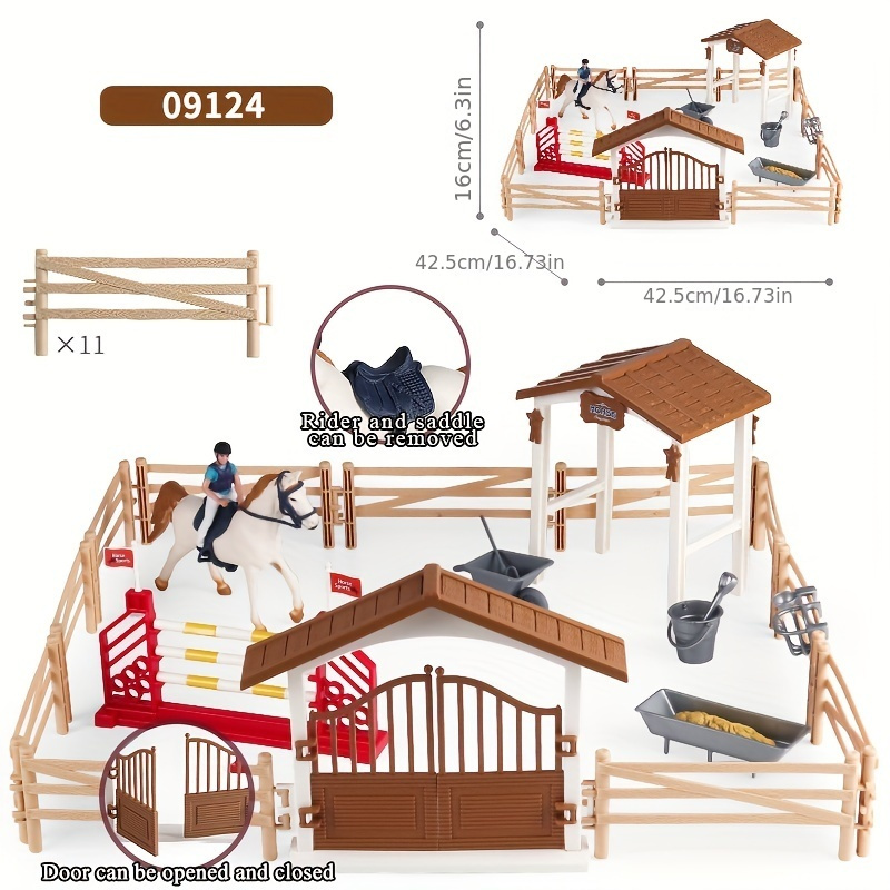Image of Simulation Equestrian Scene Modeling Horse Horse Set Tabletop Toys Children Gifts Halloween Christmas Gift