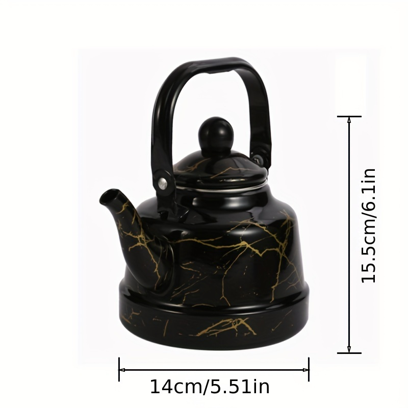 Black and White Marbled Enamel Tea Kettle