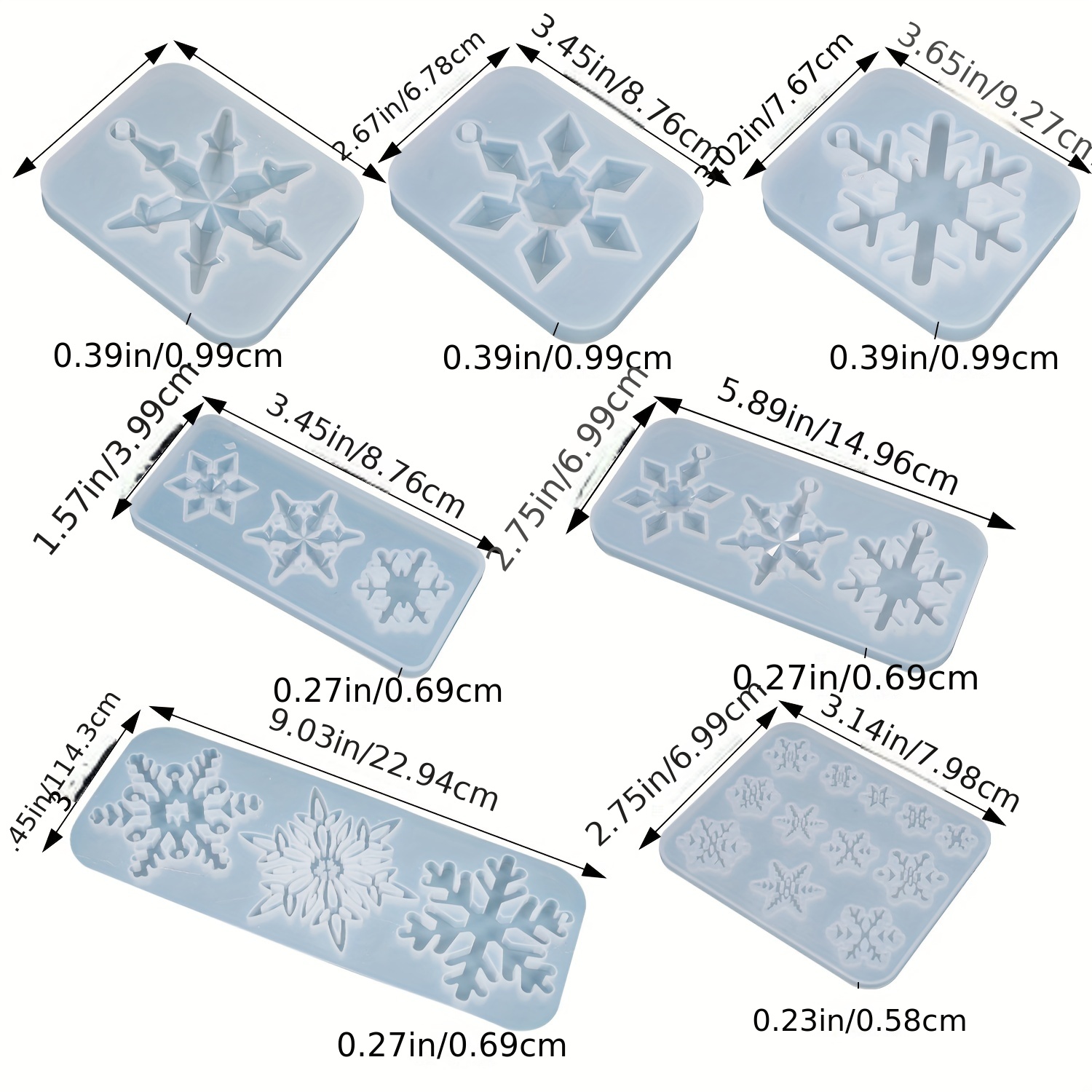 3 Pezzi/set Stampi In Resina Fiocchi Neve Natale Stampi In - Temu Italy