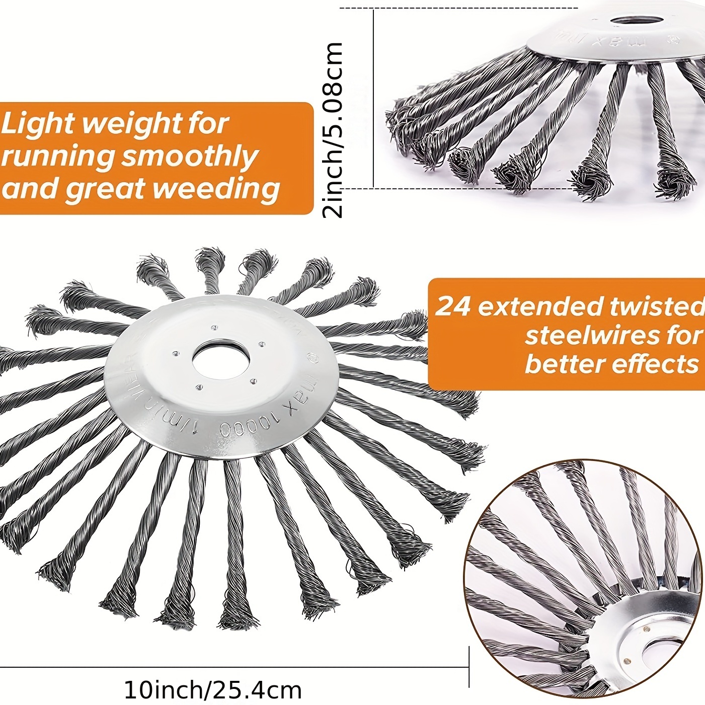 CABEZAL DESBROZADORA CEPILLO METAL TRENZADO