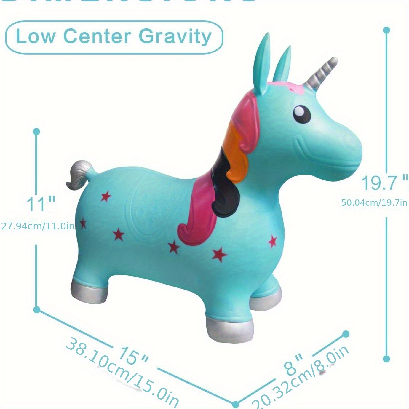 inflatable bouncy unicorn hopper toys toddlers ride jumping Temu