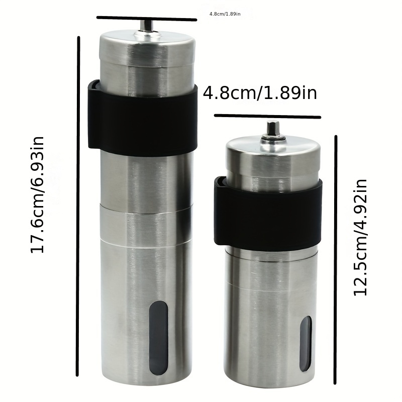 1pc Black Manual Coffee Grinder, Stainless Steel Burr Mill, Hand