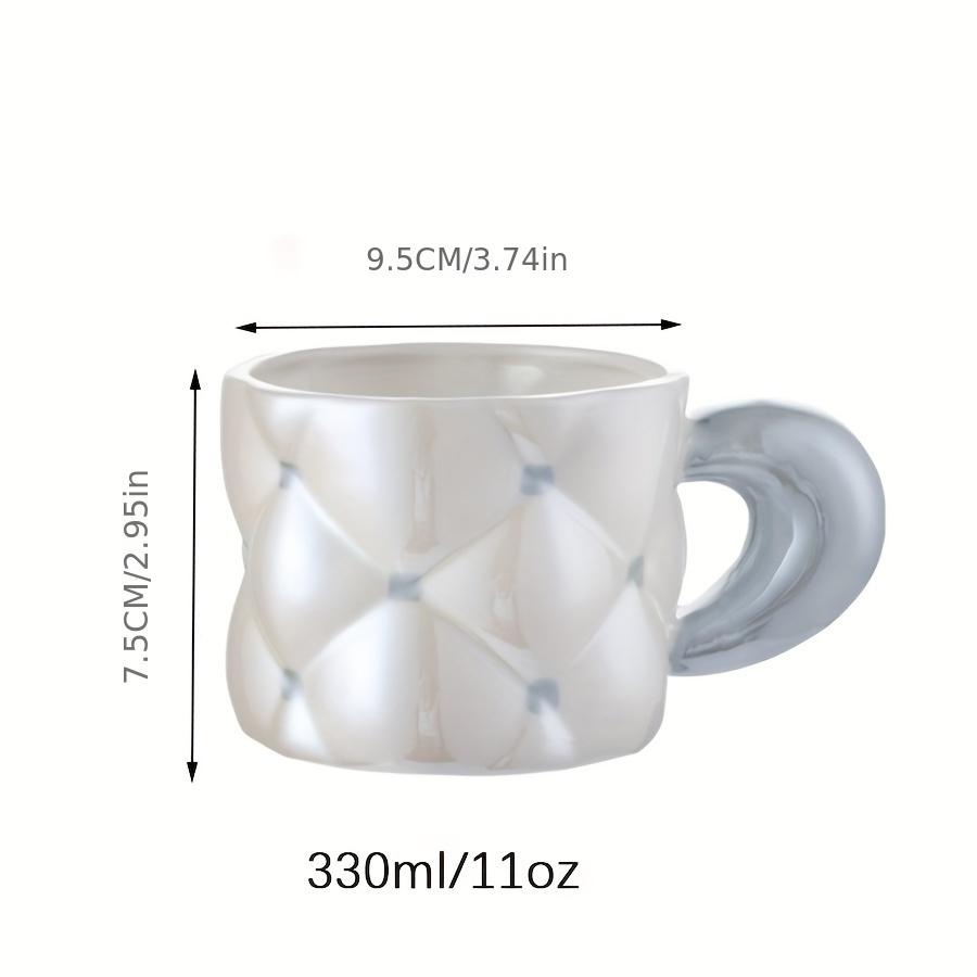 1pc Ceramic Coffee Mugs, Unique Espresso Cups with Large Handle