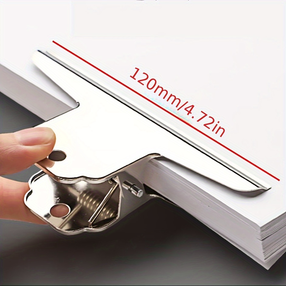 TEMU Heavy-duty Y-clip 120mm Large Size White Clip, Thickened Office File Folder, Financial Document Clip, Accounting Receipt Organizer, Meeting