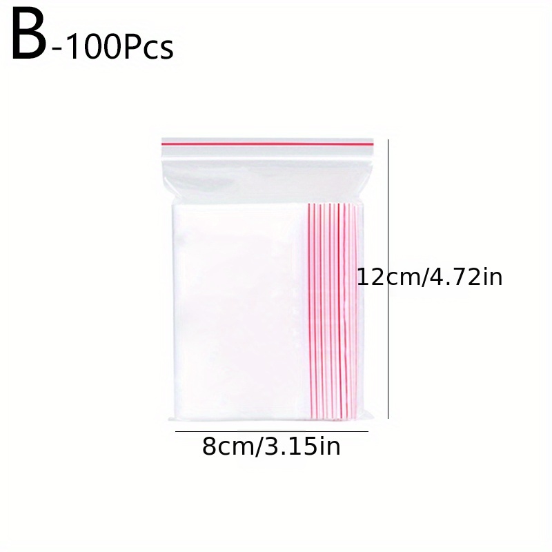 100pcs 4x6cm Small Bags, Sealing Bags Zipper Poly Bags, Small