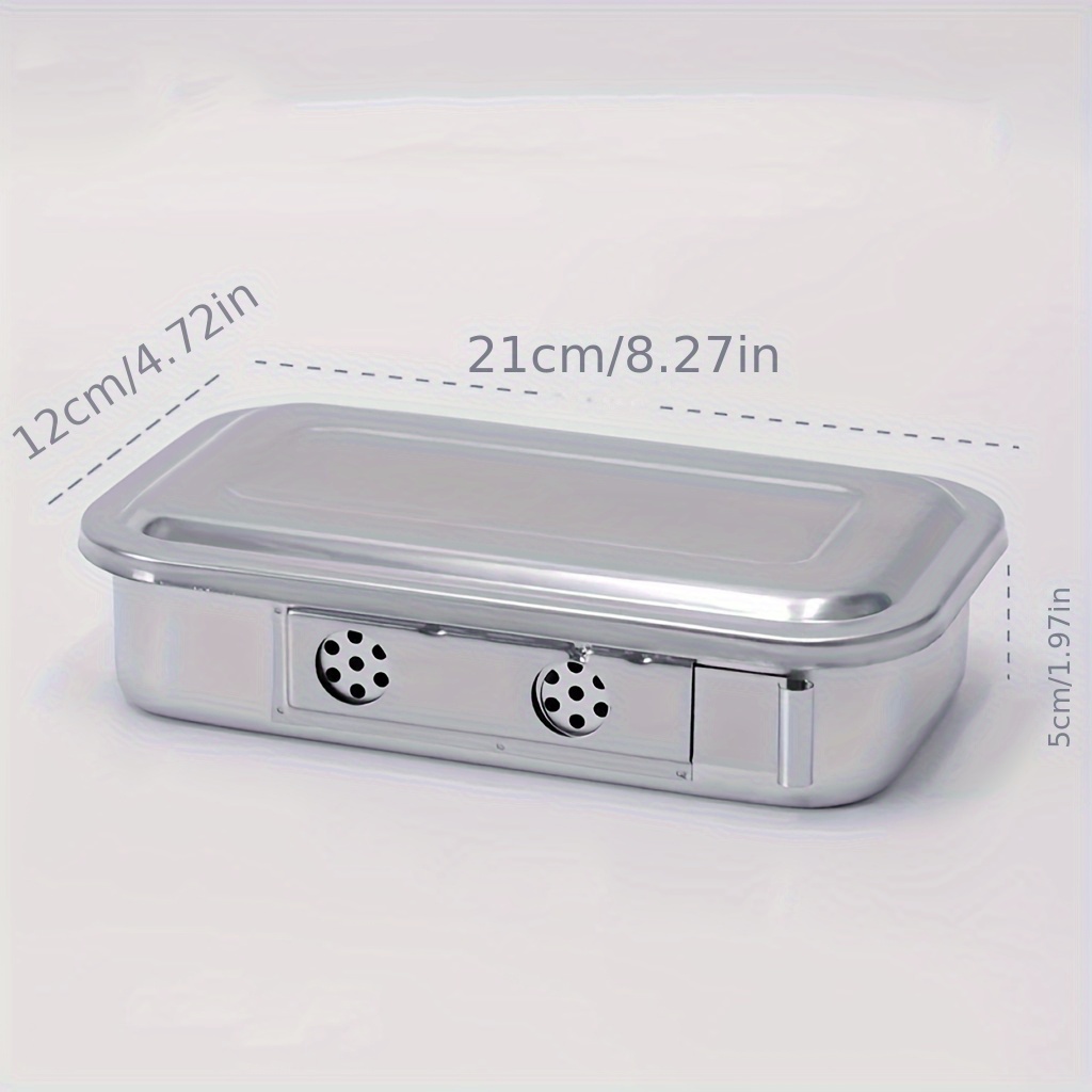 TEMU Plateau de désinfection spécial pour outils de coiffeur, boîte en acier inoxydable avec couvercle, adapté aux salons de coiffure, nail art et