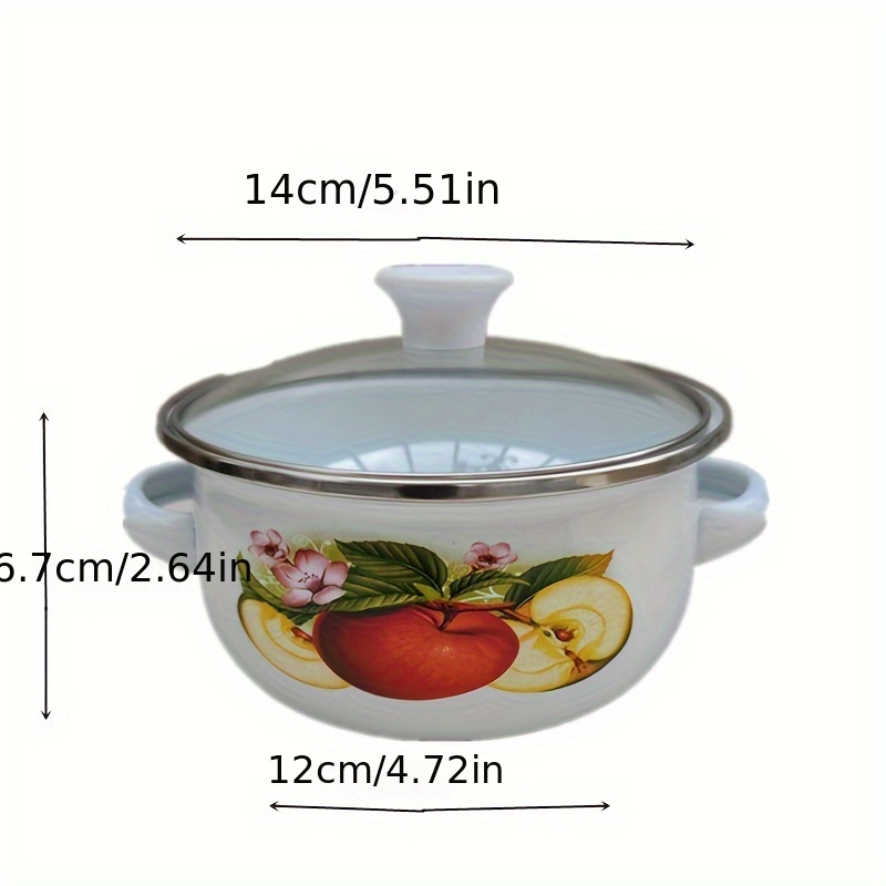 versatile enamel mini pot with dual handles   soup stew noodles compatible with induction electric gas stoves details 3