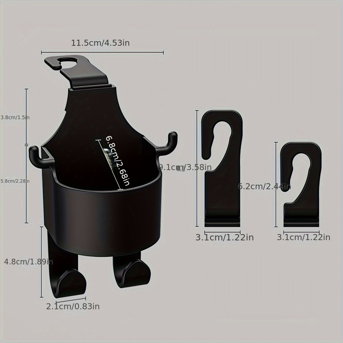 Car Seat Storage Hook With Cup Holder Hooks Headrest Seat Back Water Cup Holder
