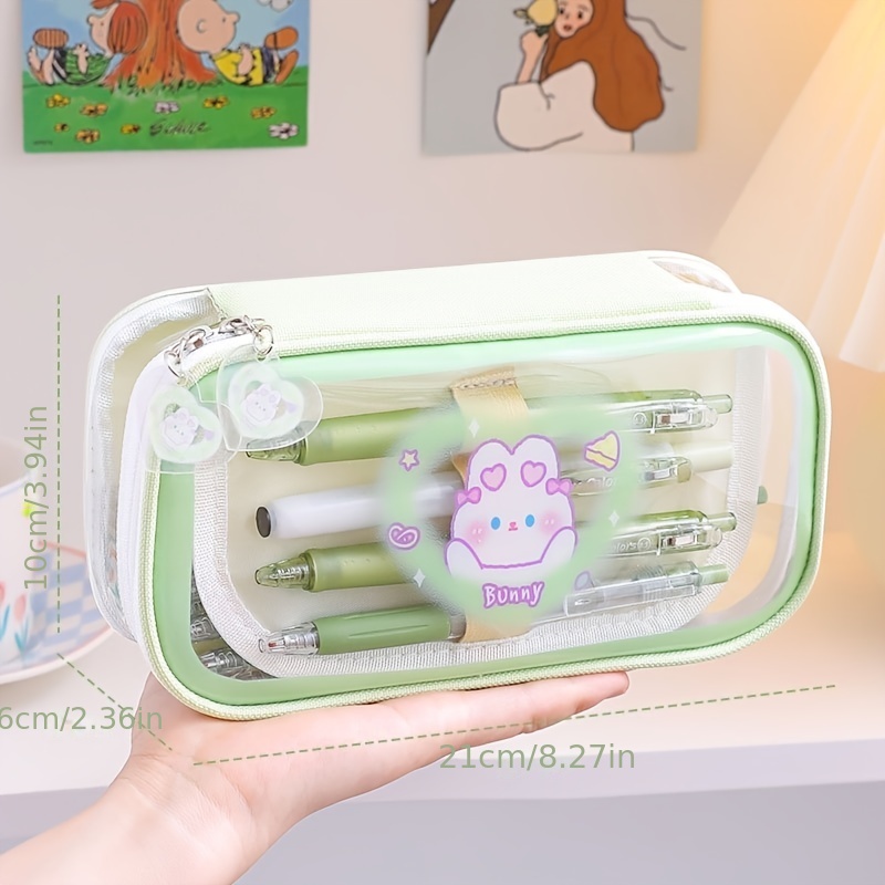 Transparent Pencil Case - Green