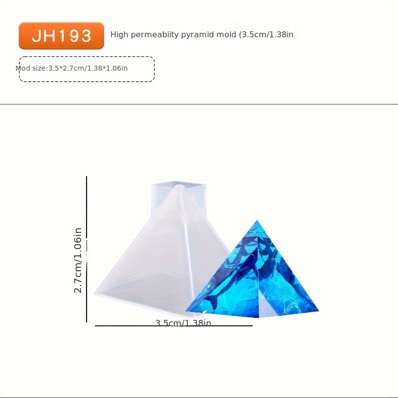 1 To High Transparency Pyramid Mold Silicone Resin Mold For - Temu