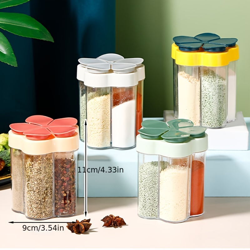 Kitchen Seasoning Containers Glass Spice Jars Container Transparent Sealed Storage Seasoning Box Lid with Spoon Kitchen Bottles