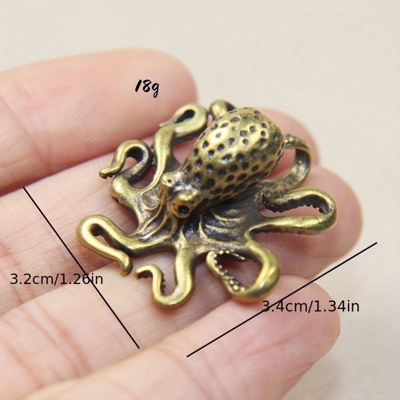 JINGT Brass Octopus octopus ornaments pure copper octopus tea ceremony  accessories 