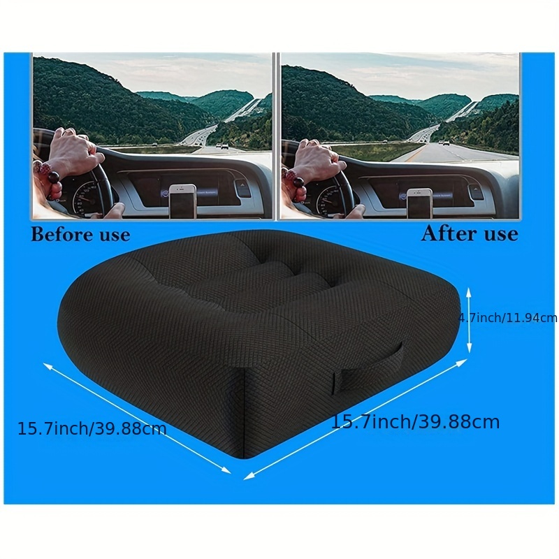 Adult Car Driver Seat Cushion Boost Mat Breathable Mesh Portable Angle  Black 