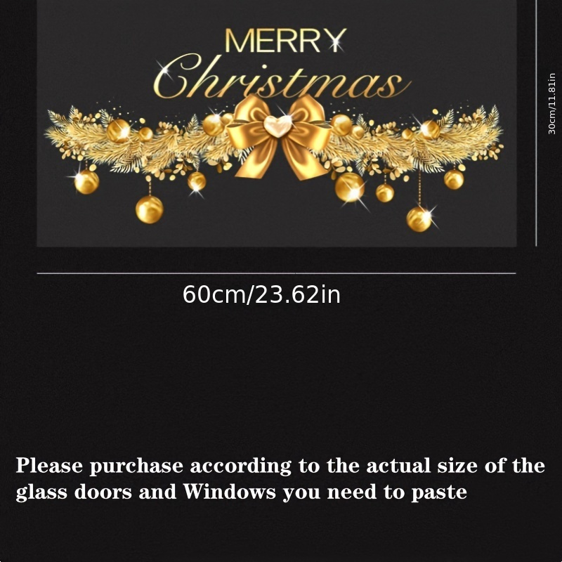 Image of 1pc Christmas Decoration Waist Line Electrostatic Sticker Shop Window Glass Door Sticker Festive Atmosphere Layout