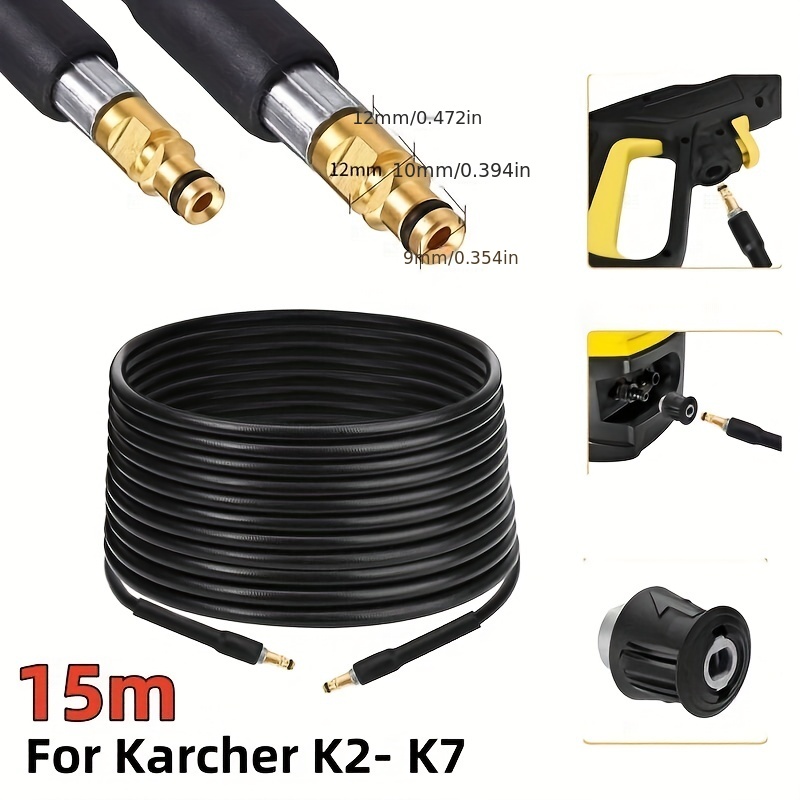 

1pc High Pressure Washing Water Hose Extension Hose For Karcher K2 K3 K4 K5 K7 Series High Pressure Washer, 15m