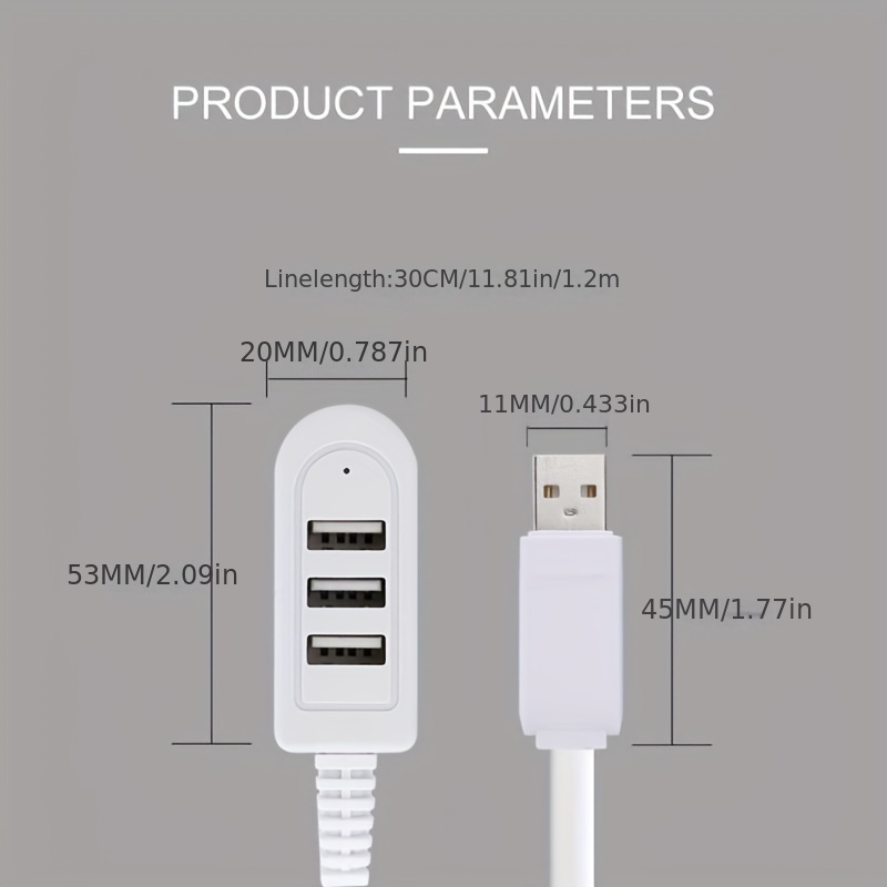 Câble de chargement USB 3 en 1 30 cm, Câbles de chargement