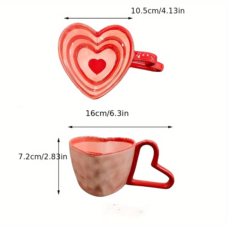 Heart Shaped Coffee Mug Ceramic Coffee Cups Cute Irregular - Temu