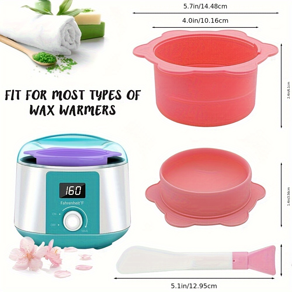 2 Pcs Silicone Wax Warmer Liner, Silicone Wax Bowl for Wax Warmer, Reuse  Wax Melt Warmer Wax Pot Replacement, Non-Stick Wax Melt Liner with 2 Pcs  Wax Spatula Sticks for Hair Removal (