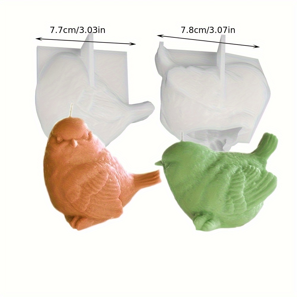 Pack Of 2 Simulated 3d Animal Bird Silicone Molds-diy Candle Plaster Resin Mold, , Very Suitable For Home Decoration, Ornaments And Art Crafts