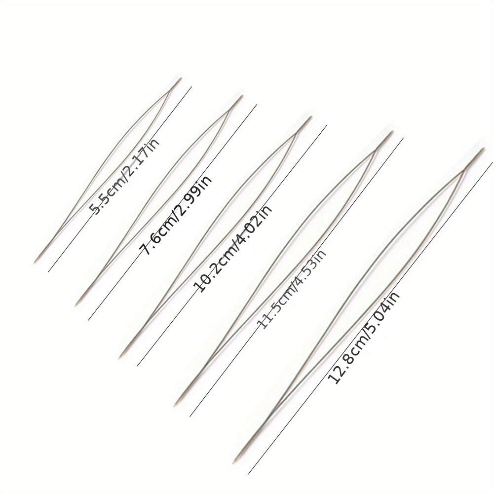 5PCS Open Curved Beading Needles Pins Jewelry Making Tools Stainless Steel  Needle for Bead Threading Pins