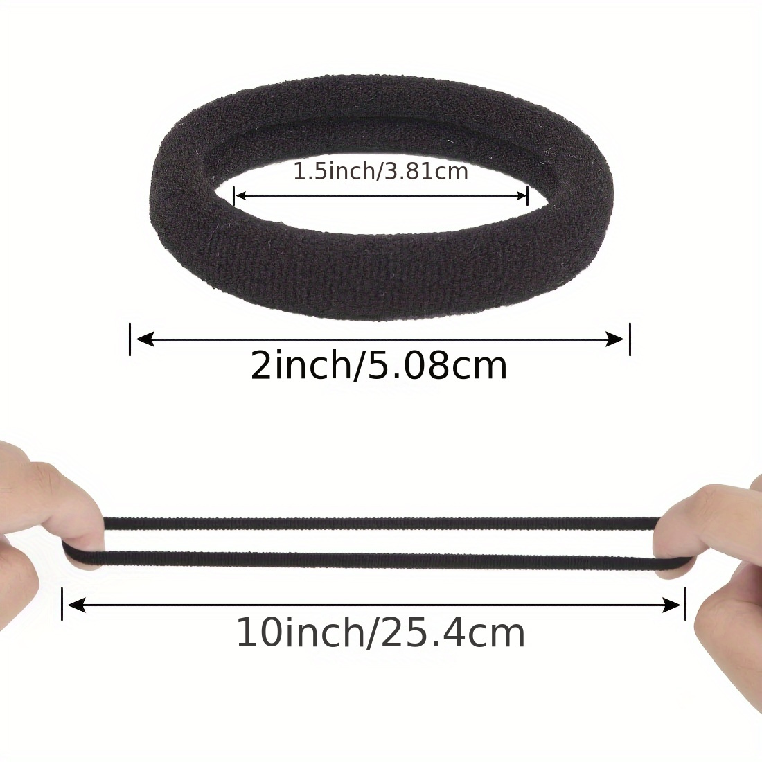 20 Thick Black Hair )-elastic Hair Band, No , Elastic Cotton