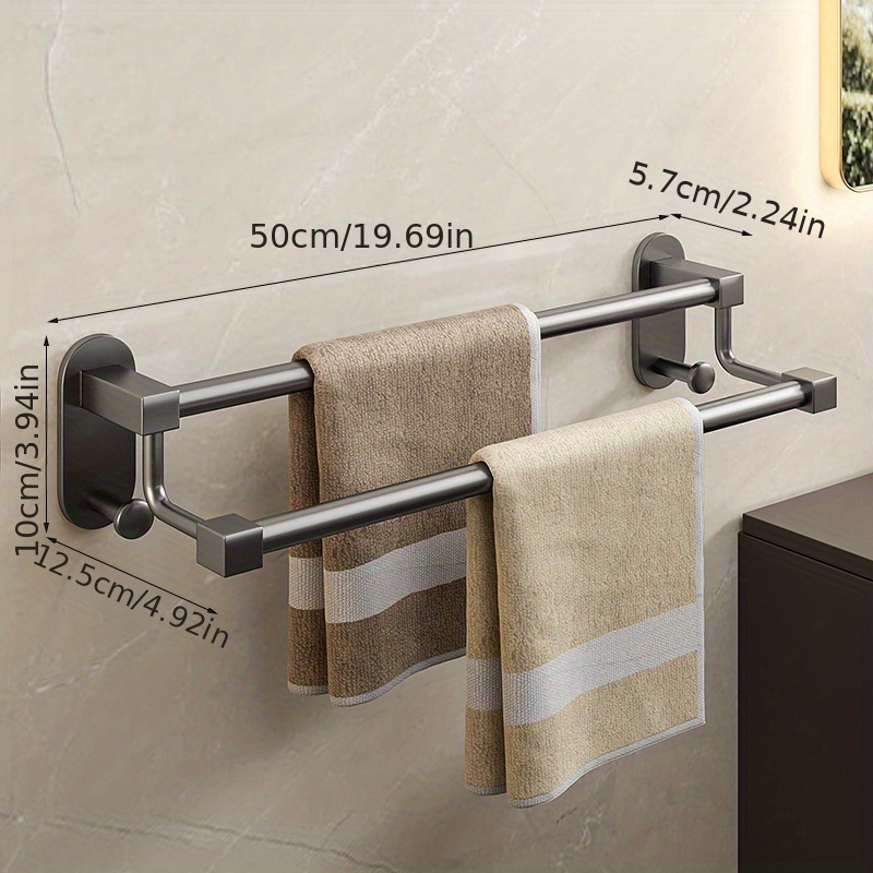 Bathroom Towel Bar Wall-Mounted Towel Holder, Easy Install with