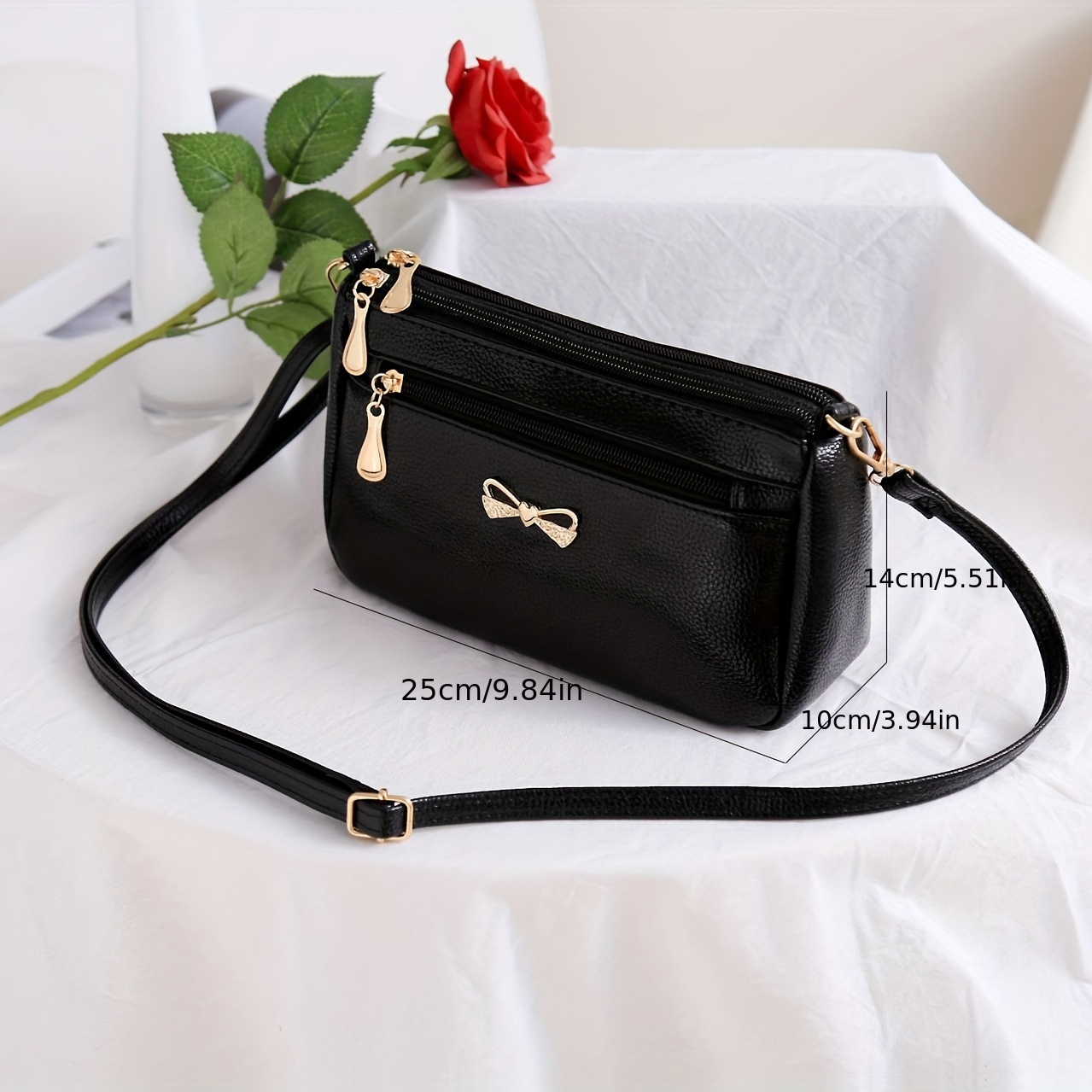 Simple Bow Ladies Leather Clutch Purse