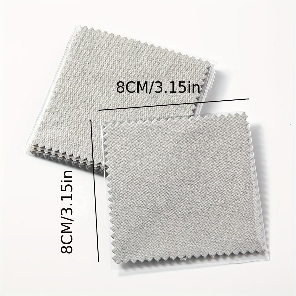50pcs/Pack 8x8cm Sterling Silver Cleaning Cloth Silver Gpld Jewelry Soft  Wipe Color Polishing Cloth Individually Packaged