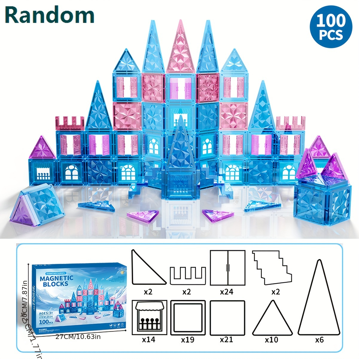 TEMU Snow Building Tiles Set For - Game, Ages 3+ , Perfect Classroom Toy & Holiday Gift For Boys And Girls