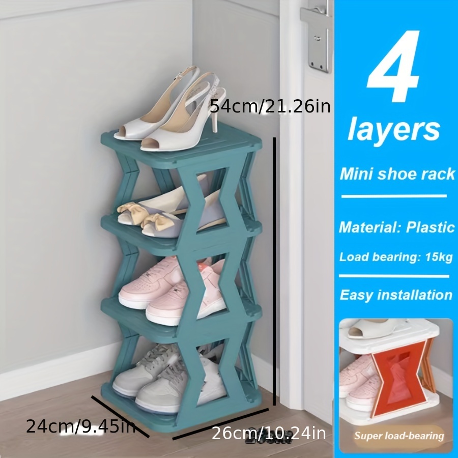 Mini Multi-Layer Simple Shoe Rack Living Room Sneakers Slippers High Heels  Storage Organizer Dormitory Stitched Shoe Cabinet