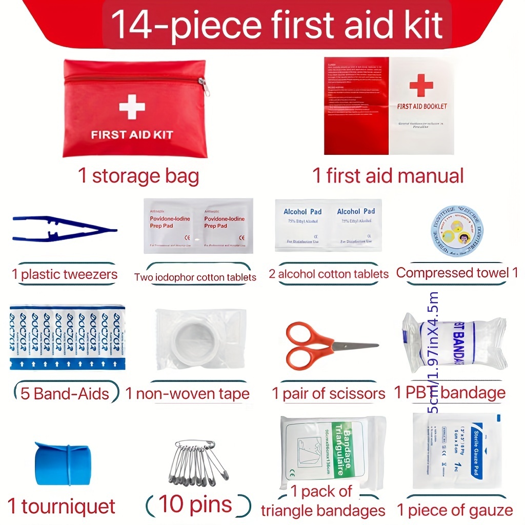 Portable Travel Size First Aid Kit - 10 Pack