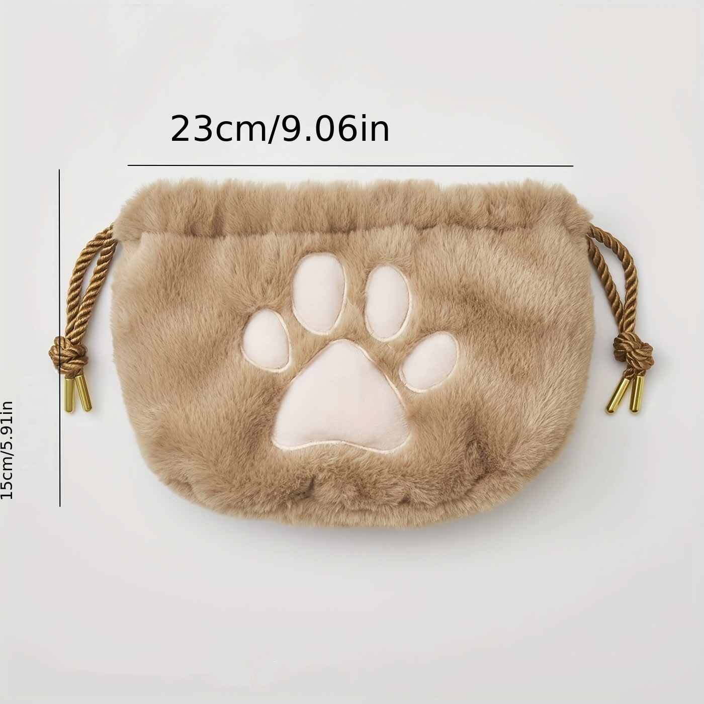 cute plush cat paw makeup bag drawstring cosmetic pouch Temu Greece