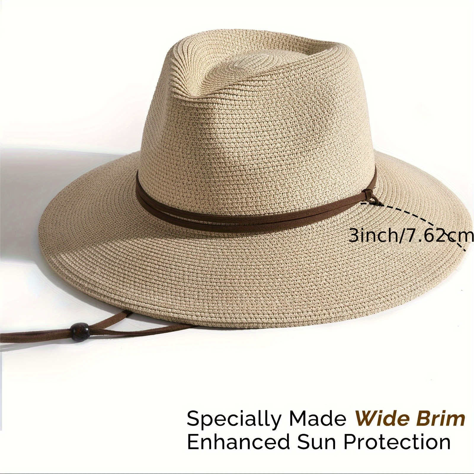  CNCDNALK Sombrero Fedoras para hombre Sombrero de sol para  mujer, sombrero de paja para playa, sombrero de verano, sombreros de ala  ancha (color : beige, tamaño: 22.0-22.8 in) : Ropa, Zapatos
