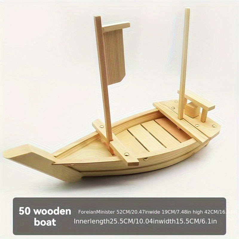Houten Sushi Boot Japans Dienblad - Natuurlijk Bamboe Plaat Voor Sashimi en Sushi - Schotel Voor Restaurantgerei of Thuis, 70cm