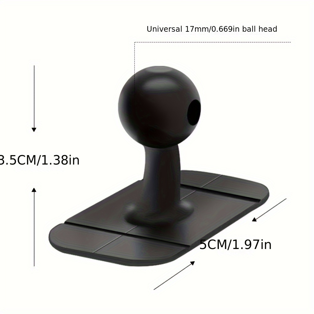 TEMU Base per supporto telefono auto con adesivo, supporto per telefono con testa a sfera da 17MM